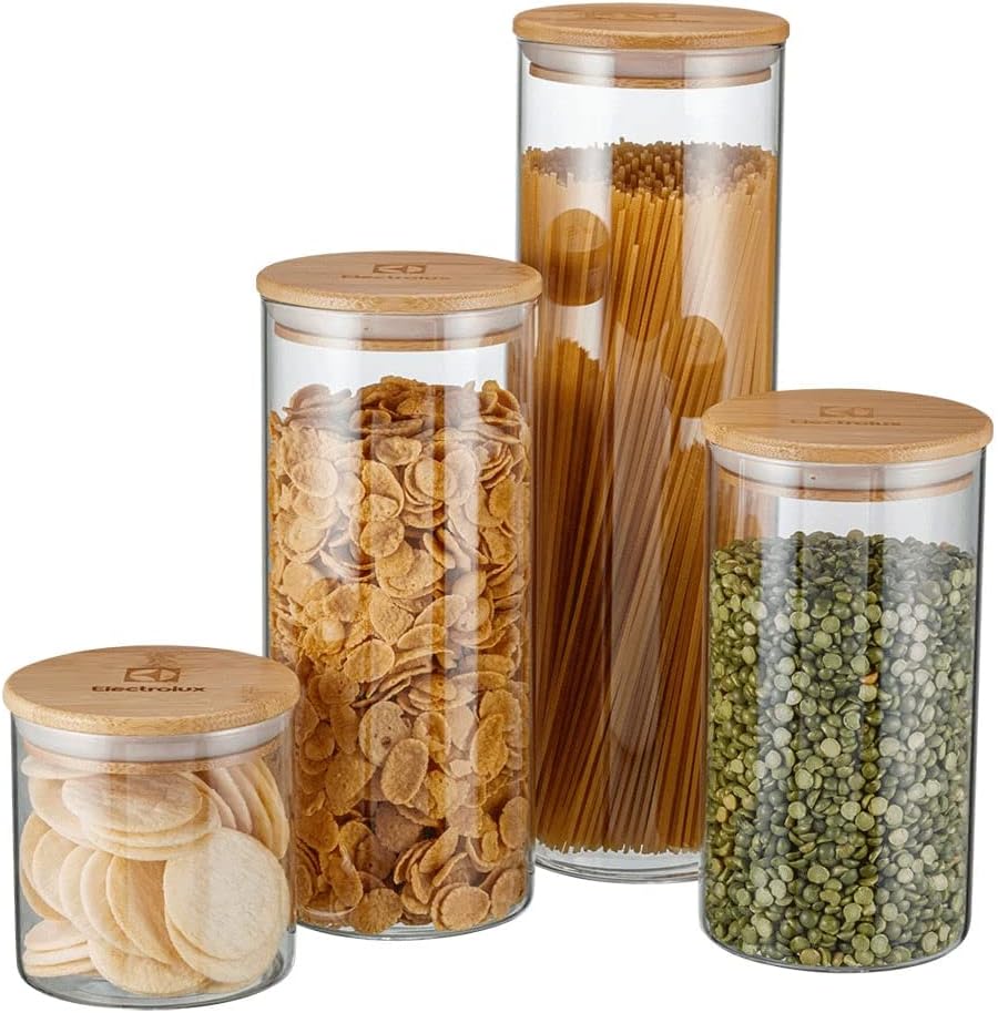Melhores Potes Herméticos de 2025 - Potes Herméticos Porta Mantimentos com Tampa de Bambu  - Organização e Praticidade para Sua Cozinha