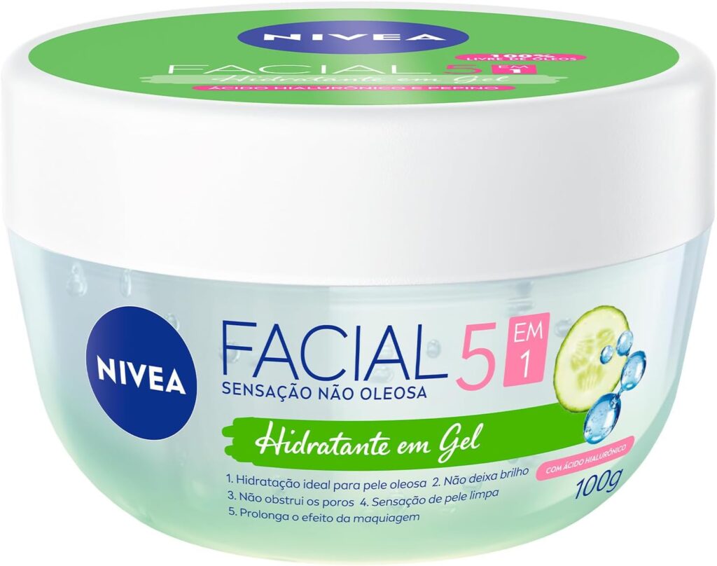 Melhores hidratantes faciais 2025 – Nivea Hidratante Facial Gel Ultraleve para pele mista a oleosa